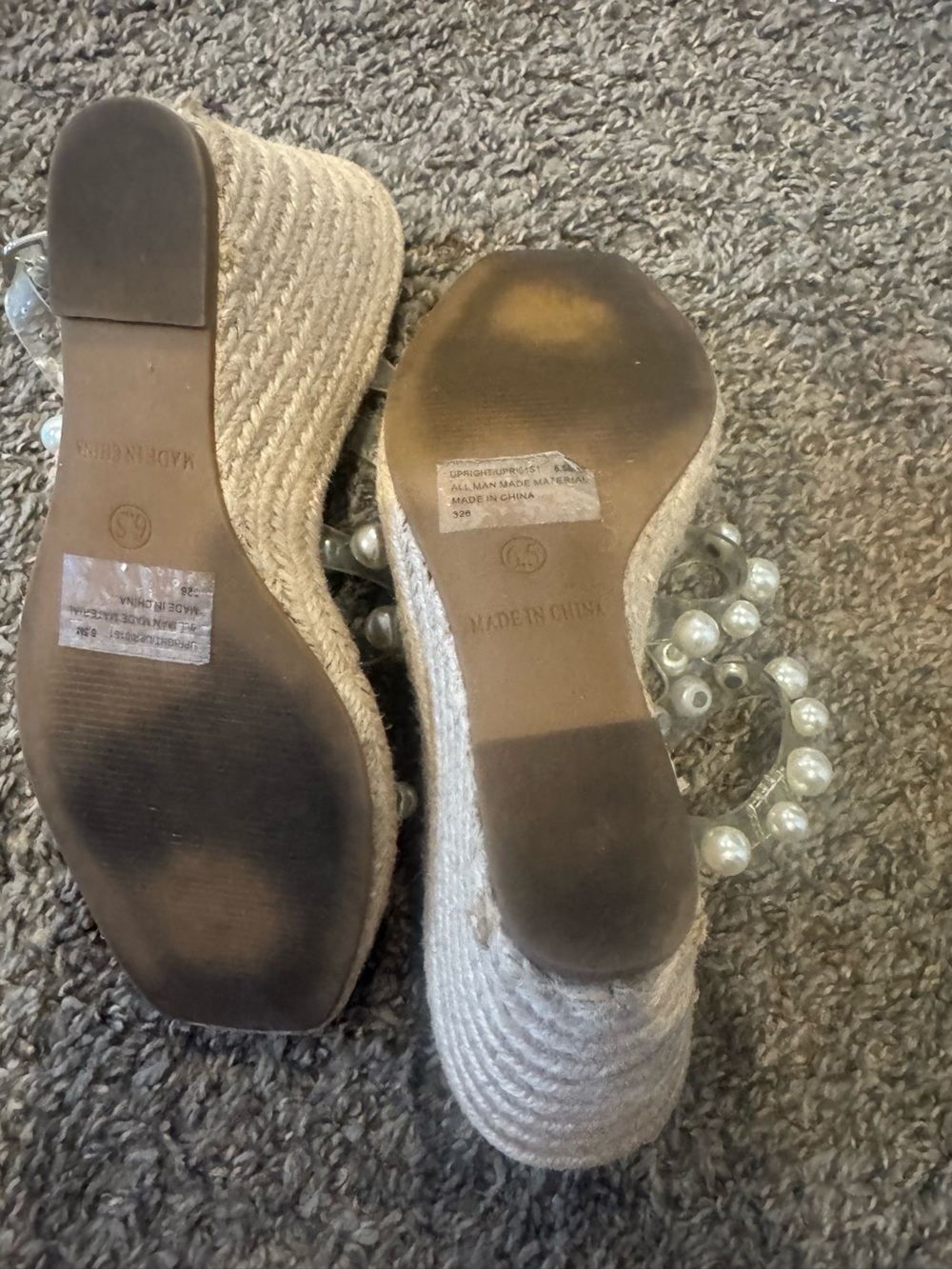 Steve Madden Clear Pearl-Embellished Women’s Sandals - Pearl White - Picture 3 of 4